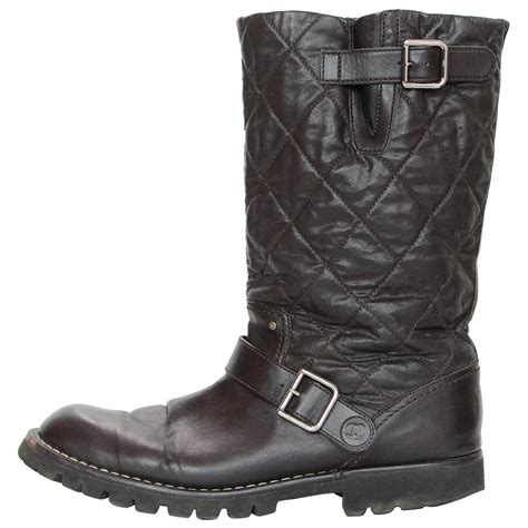 chanel quilted biker boots|chanel rain boots size 36.5.